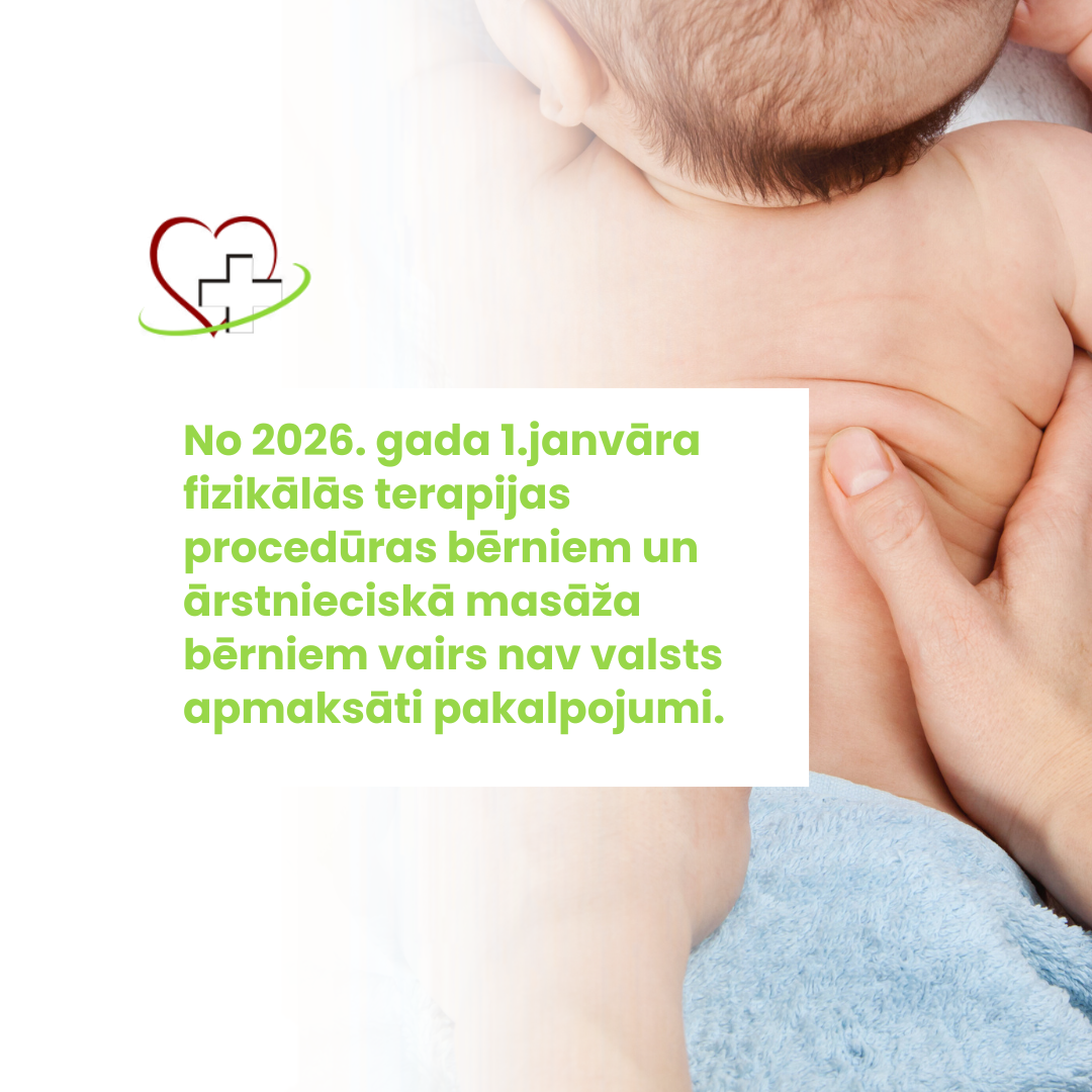 Svarīga informācija par izmaiņām bērnu fizikālās terapijas un ārstnieciskās masāžas pakalpojumos